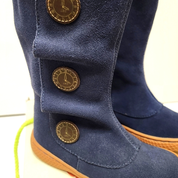 Navy Blue Suede Leather Zippered Boots by Livie & Luca - Picture 2 of 8